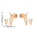 Golden minimalist geometric deer studs in stainless steel measuring 11mm by 9mm - Geometric Deer / Gold