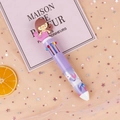 Purple multi-color ballpoint pen with cartoon mermaid topper and themed graphics - Purple Mermaid