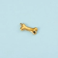 Golden bone-shaped jewelry pendant with black cubic zirconia inlay for DIY earrings - Gold May