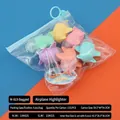 Airplane-shaped highlighter set with 6 vibrant colors in a clear zipper pouch - Colorful Airplane