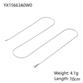 Detailed view of silver snake bone chain showing 70cm length and 4.1g weight - YX15663A0W0 (70cm/4.1g)