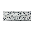 Elastic sports headband with soccer ball pattern for running and yoga exercises - White