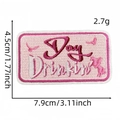 Pink Day Drinking embroidered patch with precise 7.9x4.5cm dimension measurements - Style 2# Day Drinking