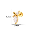 Goldener Titanstahl-Knorpelohrring mit birnenförmigem Zirkon und Größenangaben - 6# Birnen-Doppelstein-Stil (2623-6# Gold)