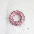 Pink glitter donut Christmas ornament with sequins, 10cm diameter foam tree hanging decor - Pink Garland