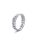 Eleganter S925 Sterling Silber Ring mit Blattreben Design und feinen Zirkonia-Akzenten - US-Größe 5 / 925 Sterlingsilber