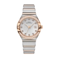 Orologio da donna lusso in acciaio bicolore con lunetta in strass e datario integrato - Oro rosa