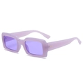 Lavender purple rectangle sunglasses with matte finish frames and tinted purple lenses - Purple