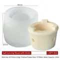 Silicone mold for salt carved stove with precise dimensions for candle making - Perforated Salt Sculpture (LZ-352) / White