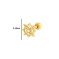 Gold star cartilage stud earring with opal center and white cubic zirconia stones - 5# Gold