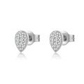 Elegant S925 sterling silver pear-shaped stud earrings with micro-pave crystals - Teardrop / Silver
