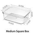 Medium rectangular transparent acrylic drawer organizer box with rounded corners for storage - Medium Square