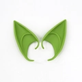 Vibrant grass green pointed elf ears made of soft silicone for Halloween cosplay - Short Style (OPP Bag) / Fruit Green