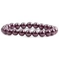 Modisches dunkelviolettes Perlenarmband mit glatten runden Perlen und glänzendem Finish - Lila