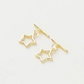Golden star-shaped toggle clasp set made of gold-plated copper for DIY jewelry making - 14K Five-Pointed Star OT Clasp - 2Pcs/Pack