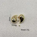 Large 43mm hollow teardrop earrings in 18K gold finish with mirror polished surface - Gold Large 43mm*25mm
