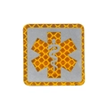 Tactical medic morale patch featuring yellow honeycomb Star of Life reflective PVC badge - Yellow Square Reflective Sticker