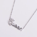 Collana con pendente Queen argento con corona e cristalli scintillanti da donna - Color Acciaio