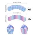 Mermaid theme cupcake liners in blue and pink fish scale patterns for party decor - Mermaid Cupcake Wrappers (Bulk)