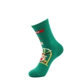 Dettaglio calzino natalizio verde con motivo a renna e testo Merry Christmas - Base Verde Renna