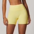 Pantaloncini yoga gialli a vita alta con effetto lifting per fitness e corsa sport - S / Giallo Oca