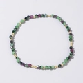 Faceted ruby in zoisite beaded bracelet with elegant gold spacers for women - Ruby Zoisite / Green & Red