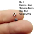 Macro shot of 4mm antique silver bead spacer showing detailed size measurements on fingertips - Style 1