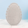 Gray velvet oval necklace display stand with side notches for jewelry organization - Leaf Shape Stand / Ice Grey