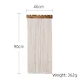 Arazzo da parete bohémien intrecciato con trave in legno e nappe bianco crema 40x90cm - Bianco Latte Verticale (Stile 5)