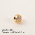 Golden round spacer bead with pink cubic zirconia stones for DIY jewelry making - 6MM Pink Zirconia Gold Plated