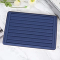Dark blue velvet jewelry display tray with golden frame for rings and earrings - Linear Ring Tray Dark Blue