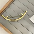 Pinza para el pelo de luna dorada minimalista con acabado pulido y cierre de resorte - Dorado
