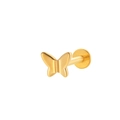 F136 Titanium gold butterfly labret stud for cartilage piercings and flat back earrings - 3# Gold Butterfly