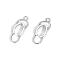 Détails de breloques en forme de tongs avec émail blanc pour la création de bijoux artisanaux - 9*24mm / Blanc