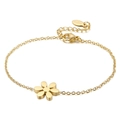 Eleganteres goldenes Edelstahlarmband mit einem zarten sechblättrigen Blumenanhänger - Gold (KB148104-KLX)