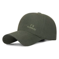 Berretto da baseball in cotone verde militare con ricamo FS FASHION e visiera curva di profilo - Regolabile / Verde Militare