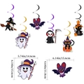 Decorazioni sospese a spirale per Halloween con motivi di fantasma, pipistrello e mietitore - Halloween Nuove 6 Spirali Pendenti