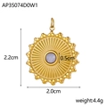 Vue détaillée du pendentif soleil doré avec dimensions 2,2 cm et poids 4,4 g - AP35074D0W1 (Violet Gris)