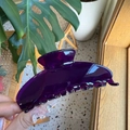 Y2K style translucent purple large hair claw clip in a jelly finish for women - Deep Violet