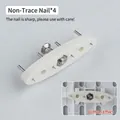 Set of four non-marking wall nails with white plastic base for pegboard rack installation - Non-marking Nails 4Pcs - White