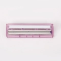Pink replacement head for women's shaver with triple blades and moisture strip - Replacement Blade Head / Purple