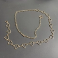 Golden minimalist heart-shaped hollow metal link chain belt with hip-hop style design - Waist Chain Small Heart / Gold