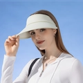 UPF50+ sun visor hat in cream white featuring an open top design for summer protection - Green