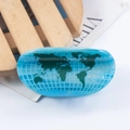 Blue ocean world map print hair claw clip in acetate resin with globe pattern design - Earth (C18-2-15)