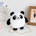 Cute panda plush crossbody bag for kids with premium golden metal chain strap - Panda