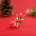Christmas resin red sock pendant with hanging loop for DIY jewelry and tree decoration - No.12 Christmas Boot
