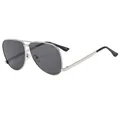 Lunettes de soleil aviateur classiques avec monture en argent et verres gris C3 - Monture Argent Verres Gris