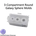 3-hole spherical resin silicone mold with starry ball sample in 9.3x4.7x2.8cm size - 3-Hole Round Sphere