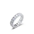 Anello eternity in argento S925 con pietre taglio ovale in incastonatura pavé - Taglia US 5 (49mm) / Stile a Fila Rotonda (RHR626) / Argento
