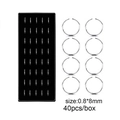 Silver stainless steel nose ring set 0.8x8mm 40pcs box for body jewelry styling - Circle / 40pcs/box / Steel